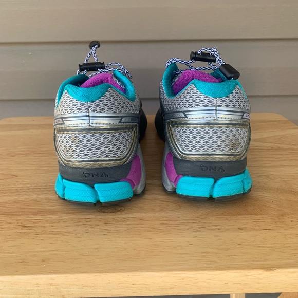 Brooks GTS 17 Running Shoes Gray/Blue/Purple Womens 10 - Picture 4 of 9